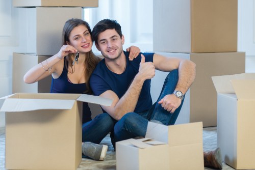 Loading furniture into a removal van in Highbury