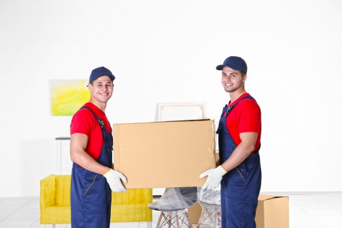 Moving van loading service with boxes and furniture