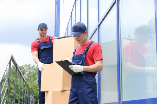 Packing boxes in a Highbury home during a move