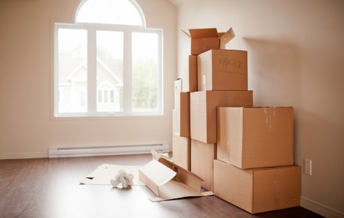 Securely packed moving van with safety equipment