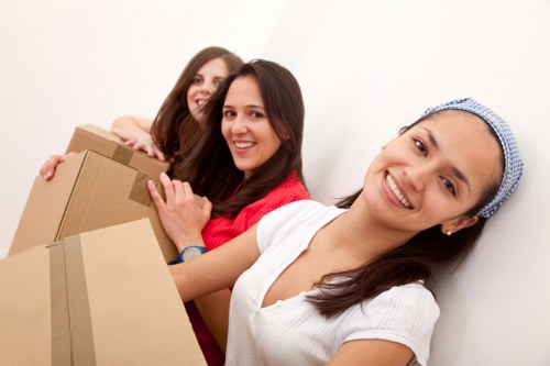Protective wrapping and furniture handling during a move