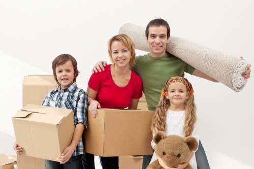 Packed boxes and protective materials ready for a local move