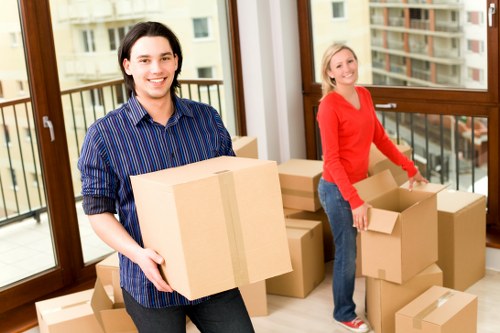 Commercial removals team working in Highbury